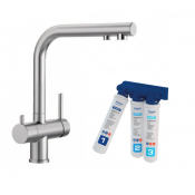 Смеситель Blanco Fontas II с фильтром BWT-Барьер, нержавеющая сталь UltraResist