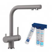 Смеситель Blanco Fontas II Silgranit с фильтром BWT-Барьер, алюметаллик