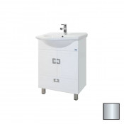 Тумба с раковиной Bellezza Миа 60 с нижним ящиком белая серебро