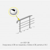 Kranik перила для лестниц 3 ригеля кп-007-38