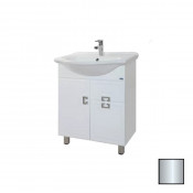 Тумба с раковиной Bellezza Миа 65 с ящиком белая серебро