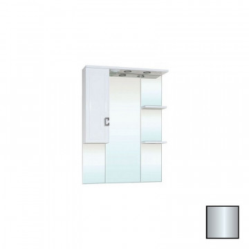 Зеркало-шкаф с подсветкой Bellezza Миа 75 левое белое серебро
