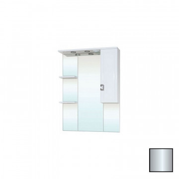 Зеркало-шкаф с подсветкой Bellezza Миа 85 правое белое серебро