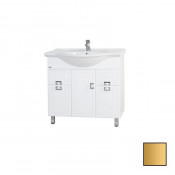 Тумба с раковиной Bellezza Миа 85 с 2 ящиками белая золото