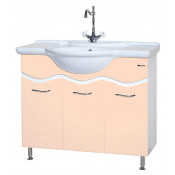 Тумба Bellezza Мари 105 с раковиной Rosa белая/бежевая