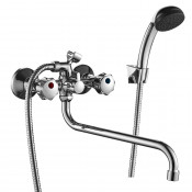 Смеситель для ванны Decoroom двуручный, универсальный DR45045R