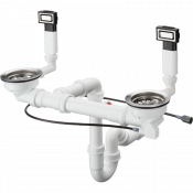 Сифон для двойной чаши Hansgrohe D15-12 43942800 хром