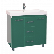 Тумба с раковиной Misty Джулия Qvatro 90 с 3 ящиками прямая зеленая