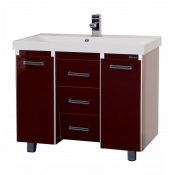 Тумба с раковиной Misty Джулия Qvatro 120 с 3 ящиками конус бордо