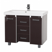 Тумба с раковиной Misty Джулия Qvatro 120 с 3 ящиками конус коричневая