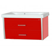 Тумба Misty Джулия Qvatro 90 подвесная с 2 ящиками красная