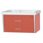 Тумба Misty Джулия Qvatro 90 подвесная с 2 ящиками оранжевая