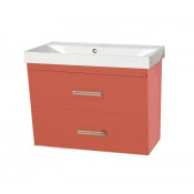 Тумба Misty Джулия Qvatro 65 подвесная конус с 2 ящиками оранжевая