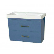 Тумба Misty Джулия Qvatro 65 подвесная конус с 2 ящиками синяя