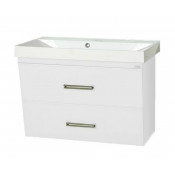 Тумба Misty Джулия Qvatro 75 подвесная конус с 2 ящиками белая White