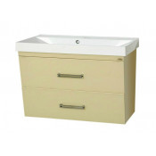 Тумба Misty Джулия Qvatro 90 подвесная конус с 2 ящиками бежевая Beidge