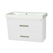 Тумба Misty Джулия Qvatro 90 подвесная конус с 2 ящиками белая White