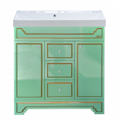 Тумба Misty Praga 75 с 3 ящиками салатовая / патина