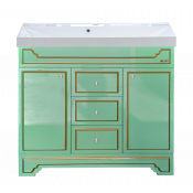 Тумба с раковиной Misty Praga 90 СО000003779 салатовая/патина 