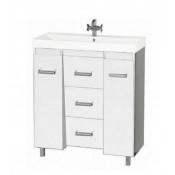 Тумба Misty Джулия Qvatro 75 с 3 ящиками конус белая White