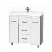 Тумба Misty Джулия Qvatro 90 с 3 ящиками конус белая White