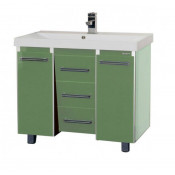 Тумба Misty Джулия Qvatro 105 с 3 ящиками конус салатовая