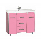 Тумба Misty Джулия Qvatro 120 с 3 ящиками конус розовая