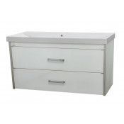 Тумба Misty Джулия Qvatro 105 с 2 ящиками подвесная конус белая White