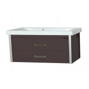 Тумба Misty Джулия Qvatro 105 с 2 ящиками подвесная конус коричневая