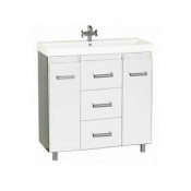 Тумба Misty Джулия Qvatro 75 с 3 ящиками прямая белая White