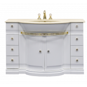 Тумба Misty Мелиса 130 с 8 ящиками бежевая патина/глянец