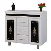 Тумба Misty Мальта 90 с 3 ящиками белая (узор)