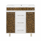 Тумба Misty Марокко 75 с 3 ящиками белая (орнамент)