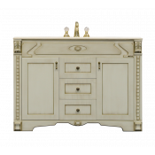 Тумба с раковиной Misty Афина 120 с 3 ящиками бежевая патина/столешница