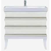 Тумба с раковиной Misty Чикаго 100 с 3 ящиками серо-белая