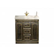 Тумба Misty Fresko 75 с 3 ящиками Краколет черный патина