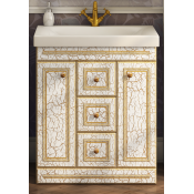 Тумба Misty Fresko 105 с 3 ящиками Краколет белый патина