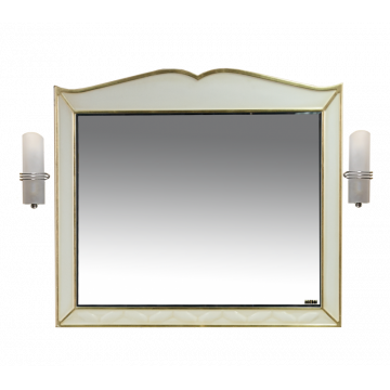 Зеркало Misty Анжелика 90 белое сусальное золото со светильниками