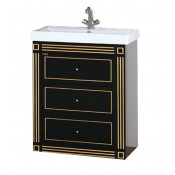 Тумба Misty Venezia 75 с 3 ящиками черная патина