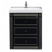 Тумба Misty Venezia 75 с 3 ящиками черная с серебром