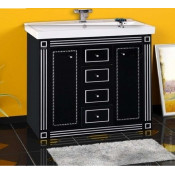 Тумба Misty Venezia 120 с 4 ящиками черная с серебром