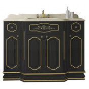 Тумба с раковиной Misty Астория Gold 120 прямая черная глянцевая/столешница