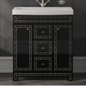 Тумба Misty Bella 105 с 3 ящиками черная с кристаллами