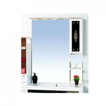 Зеркало-шкаф Misty Мальта 105 белое (узор)