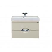 Тумба с раковиной Misty Жасмин 65 подвесная с 2 ящиками бежевая эмаль с доводчиками