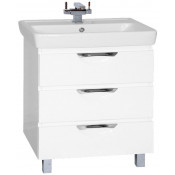 Тумба Misty Жасмин 80 с 3 ящиками белая эмаль с доводчиками