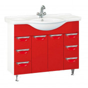 Тумба Misty Жасмин 102 с 6 ящиками красная эмаль