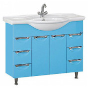 Тумба Misty Жасмин 105 с 6 ящиками голубая эмаль