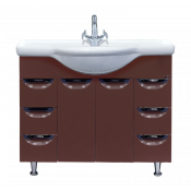 Тумба Misty Жасмин 105 с 6 ящиками коричневая эмаль