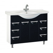 Тумба Misty Жасмин 105 с 6 ящиками черная эмаль